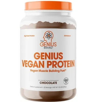 Genius Protein Powder, Vanilla - Dual Protein Blend with Improved Whey Isolate & Natural Egg White for Lean Muscle Building for Men & Women - Grass-Fed Pre & Post Workout Meal Replacement Shake