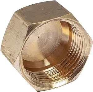 LTWFITTING 5/8-Inch Brass Compression Cap Stop Valve Cap,Brass Compression Fitting(Pack of 10)