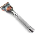 GBS 5 Blade Razor with Pivot Ball technology-All Chrome Diamond Pattern Long Handle Shaving Razor