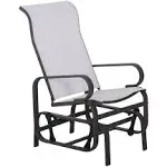 Outsunny Gliding Lounger Chair, Outdoor Swinging Chair with Smooth Rocking Arms and Lightweight Construction for Patio Backyard, White