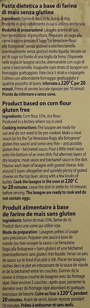 Gluten Free Lasagne Sheets, 8.8 Ounce (Pack of 2)