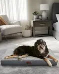 OhGeni 41 inch Orthopedic Waterproof & Machine Washable Dog Bed with Egg Crate Foam Support, Non-Slip Bottom and Removable Pet Bed Cover for Extra