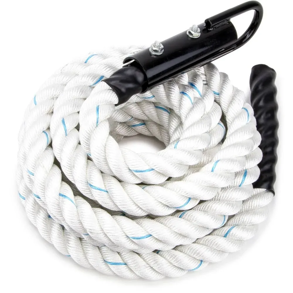 20&#039; Thick 1.5&#034; White Poly DAC Gym Climbing Rope