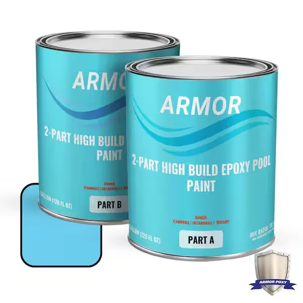 Armorpoxy Industrial Grade, 2 Part Epoxy Pool Paint Satin Light Blue Epoxy Waterproof Pool Paint (2-Gallon) | 261096