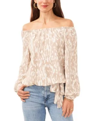 Vince Camuto Women's Tie Hem Off The Shoulder Top