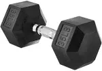 Amazon Basics Rubber Encased Exercise & Fitness Hex Dumbbell, Hand Weight For Strength Training