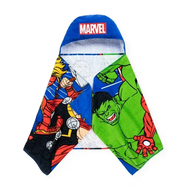 Marvel Avengers Boy&#039;s Superhero Hooded Cotton Bath Towel, 22&#034; X 51&#034;