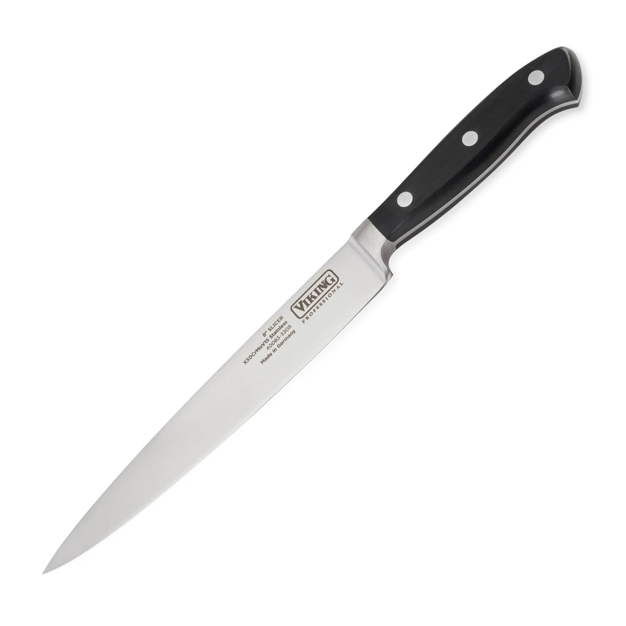 Viking Culinary Professional German Stainless Steel, Carving Knife, 8 Inch, Black