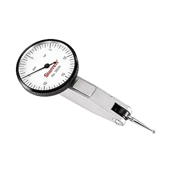 Starrett 3809A Precision Dial Test Indicator, 1.25" Dia, 0.030" Range, 0.0005" Grad, White Dial, Dovetail Mount, Includes Case