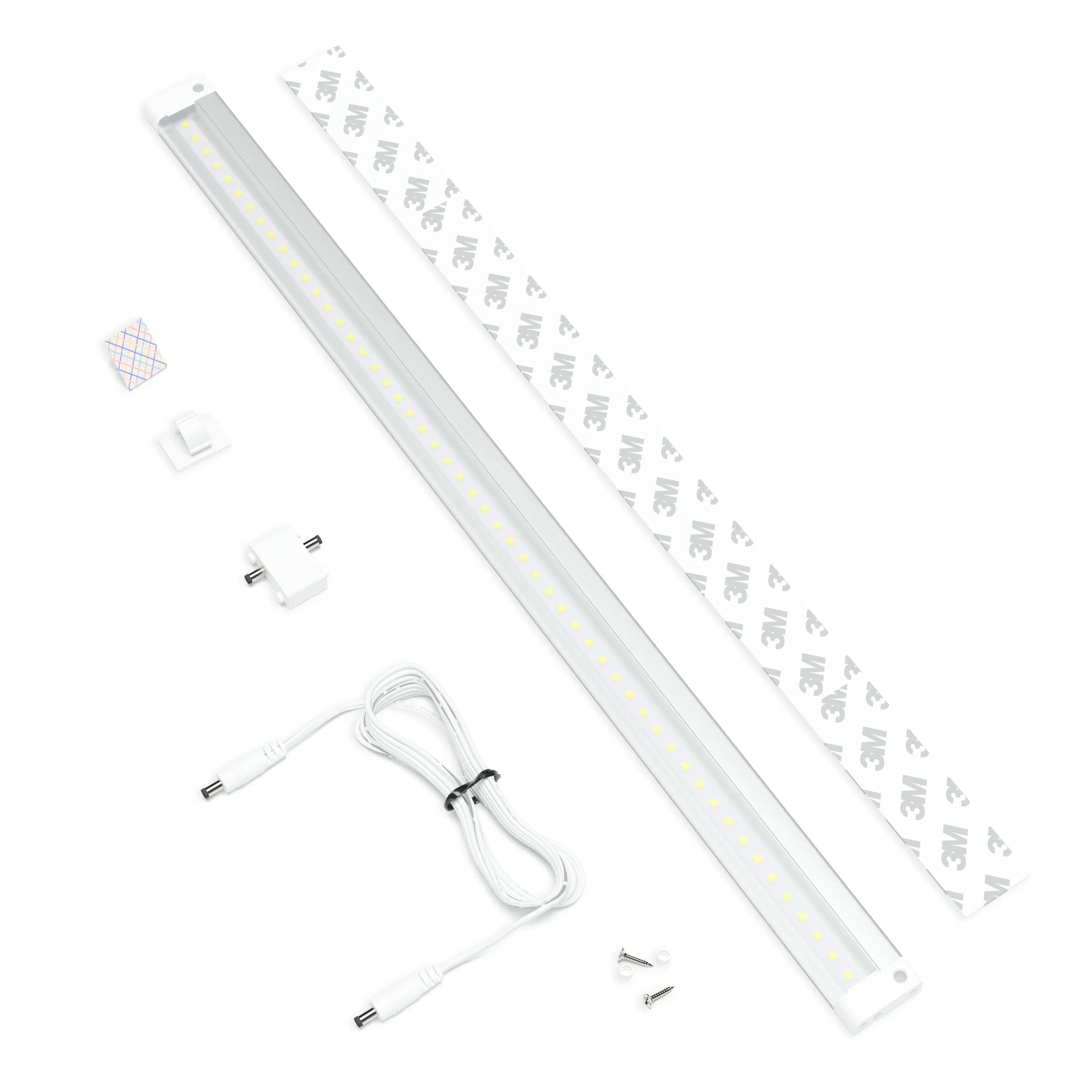 EShine White Finish LED Cabinet Lighting Bar Panel with Accessories NO IR Sensor