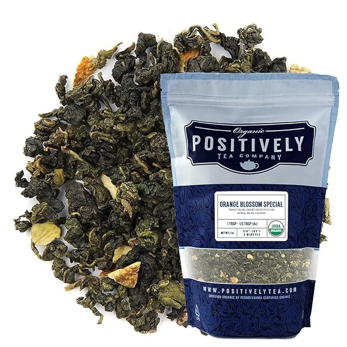 Organic Positively Tea Company, Orange Blossom Special, Oolong Tea, Loose Leaf, 16 Ounce