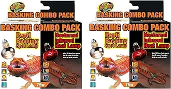 Zoo Med 2 Pack of Day/Night Light Basking Combo Pack, Each Pack Contains 1 Day and 1 Night Bulb