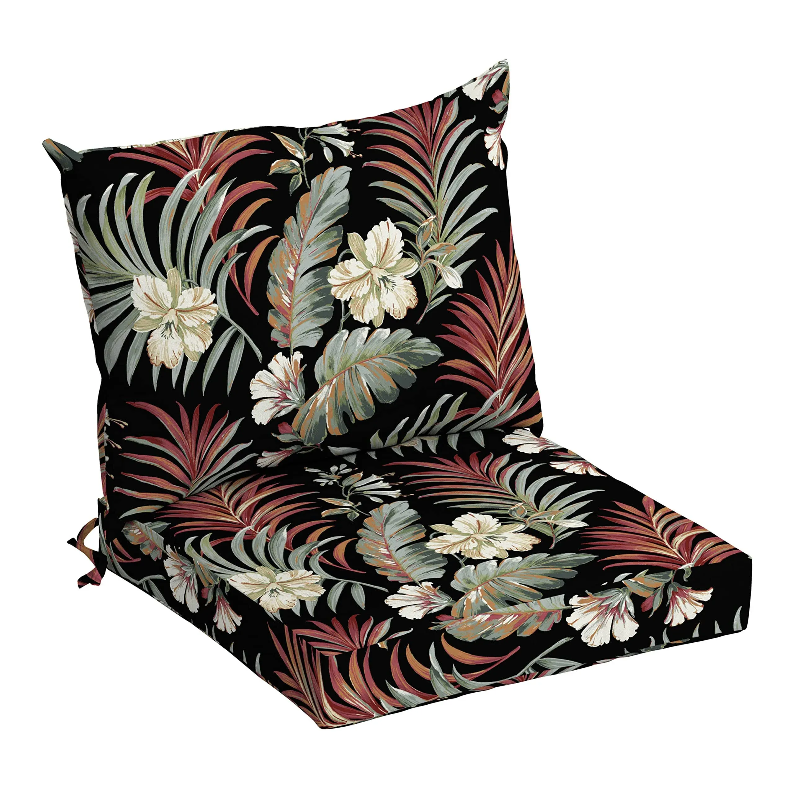 Arden Selections Outdoor Dining Chair Cushion Set Black Simone Tropical