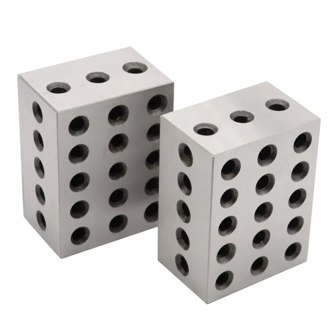 Nakkaa 2-3-4 Blocks Set Matched Pair 23 Holes .0003" Squareness Hardened Steel Setup Blocks Ultra Precision Machinist 2"x3"x4" Blocks for Machinist