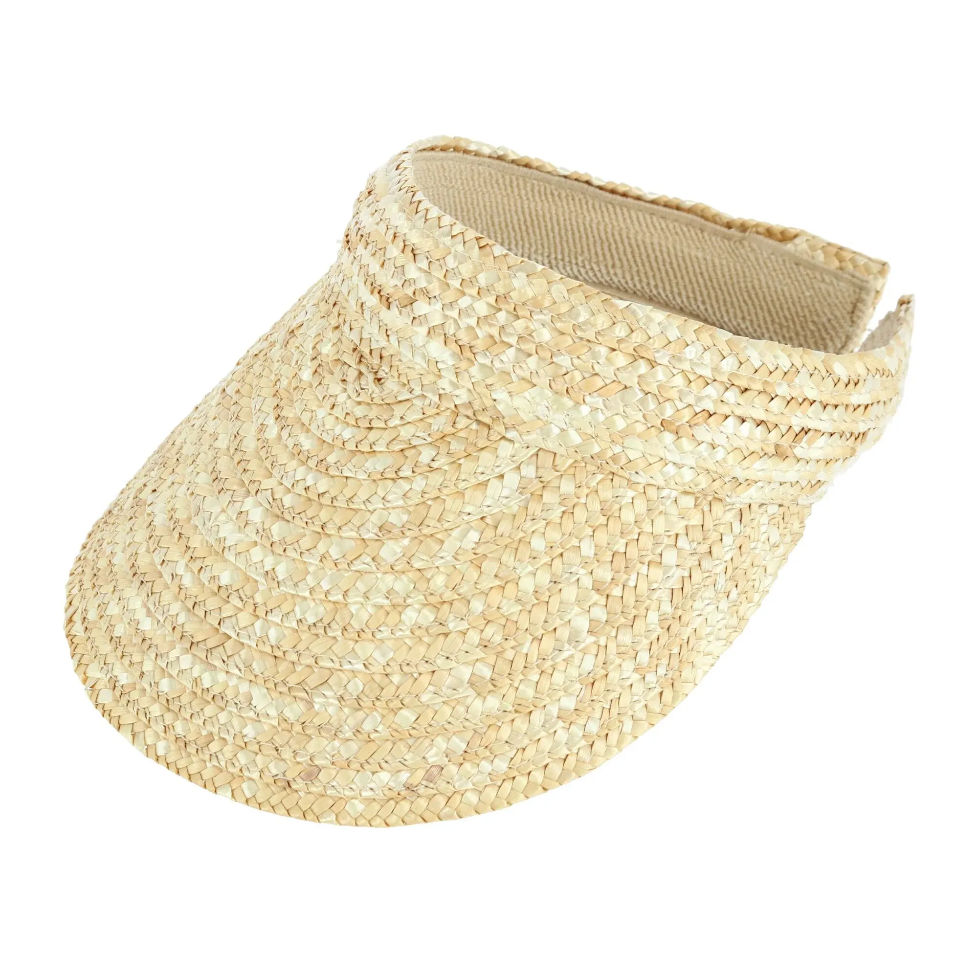 Jacobson Straw Hat - Slip On Braid Visor,Tan,Adult