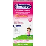 Children's Benadryl Dye-Free Allergy Liquid, Bubble Gum (8 fl oz)