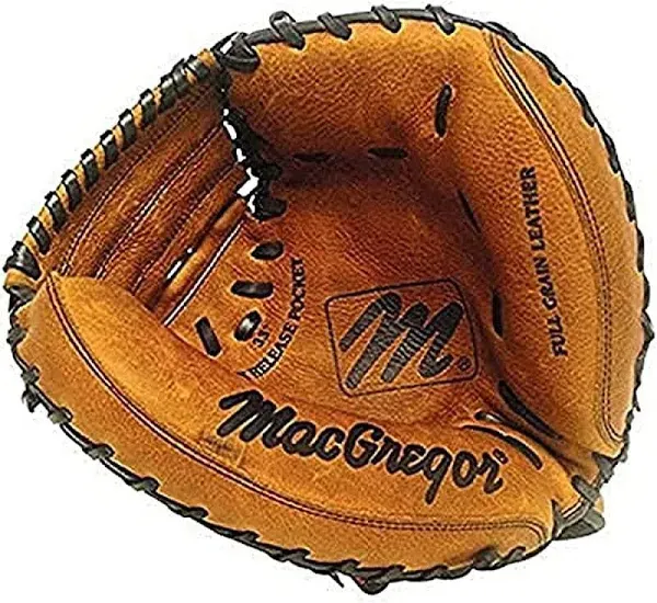 MacGregor mens Leather Catchers mitt, Black, Large US