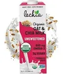 Organic Oat & Chia Milk, Zero Sugar, Oat Milk, with 800mg Omega-3 and Prebiotic ...