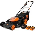 WEN 40441 40V Max Li-Ion 21-Inch 3-in-1 Lawn Mower with Two Batteries &amp; Charger