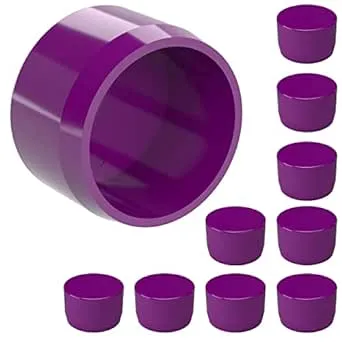 3/4&#034; External Flat PVC Cap, Purple (10-PK) FORMUFIT Furniture Grade, Made in USA