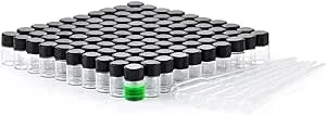 2ml Clear Small Glass Vials 100pcs with Screw Caps(100pcs)