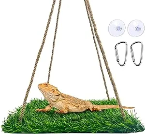 Flidrunest Large Green Bearded Dragon Hammock, Soft Bearded Dragon Hammock Swing