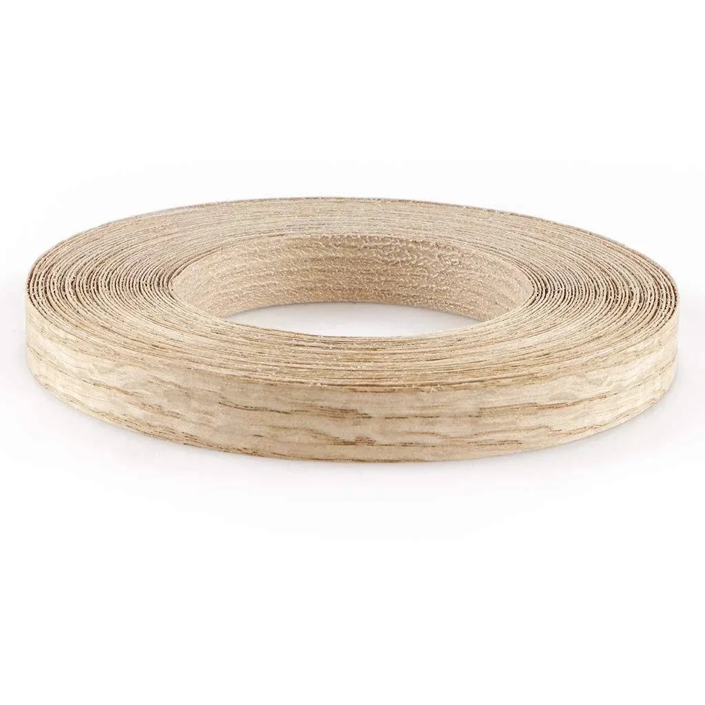 Skelang Red Oak 3/4" x 50' Roll Wood Veneer Edge Banding Preglued Iron-On with Hot Melt Adhesive Edgebanding Flexible Wood Tape