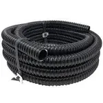 Sealproof 1" Dia. Corrugated Pond Tubing 1-Inch ID, 20 ft Length, Black PVC Flex