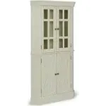 Seaside Lodge Corner Cabinet White - Home Styles: Storage, Glass Door Display