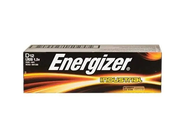 Energizer D Alkaline Industrial Batteries1.5v Box of 12