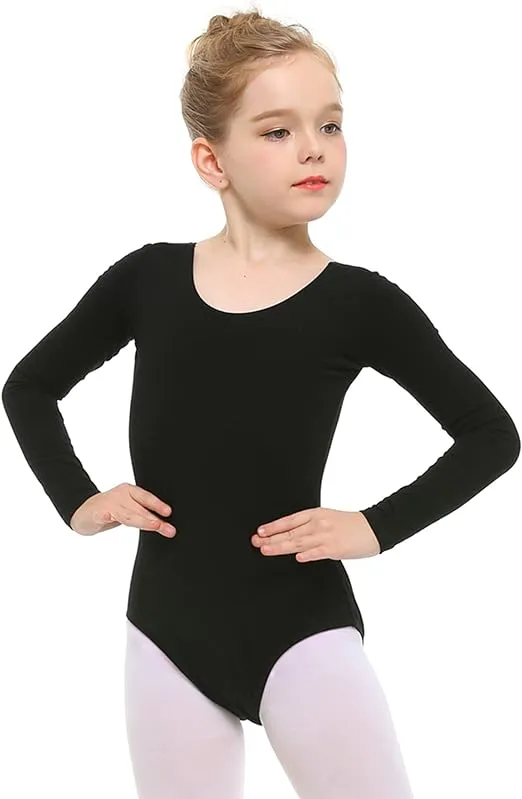 Stelle Long Sleeve Ballet Leotards for Girls Dance Leotard Black Gymnastics Ballet Outfits (Toddler/Little Kid/Big kid)