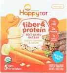 Happy Tot Fiber & Protein Soft-Baked Oat Bars, Organic Bananas & Carrots - 5 count, 4.4 oz box