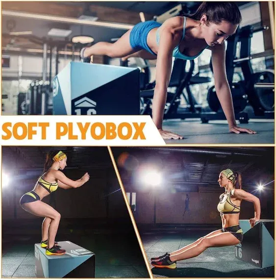 Yes4All 3 in 1 Foam Plyometric Jump Box Jump Training & Conditioning-Plyo Jump Box for Jump Training Fitness Workout Exercise