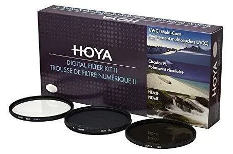 Hoya 62mm (HMC UV / Circular Polarizer / ND8) 3 Digital Filter Set with Pouch