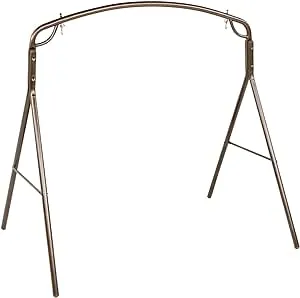 Woodlawn Easy to Assemble Patio Swing Frame with Steel Tubing and Powder Coated Finish for Garden, Lawn, Patio, and Porch Swings, Bronze