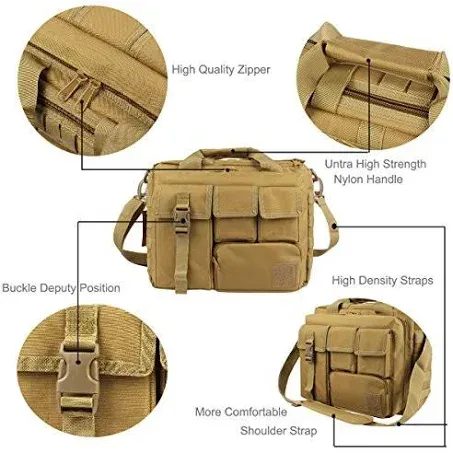 Tactical Briefcase 15.6&#034; Men Messenger Bag Military Briefcase 