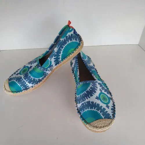 Sea Star Beachwear - Womens Beachcomber Espadrille Water Shoes White Blue Sz 10