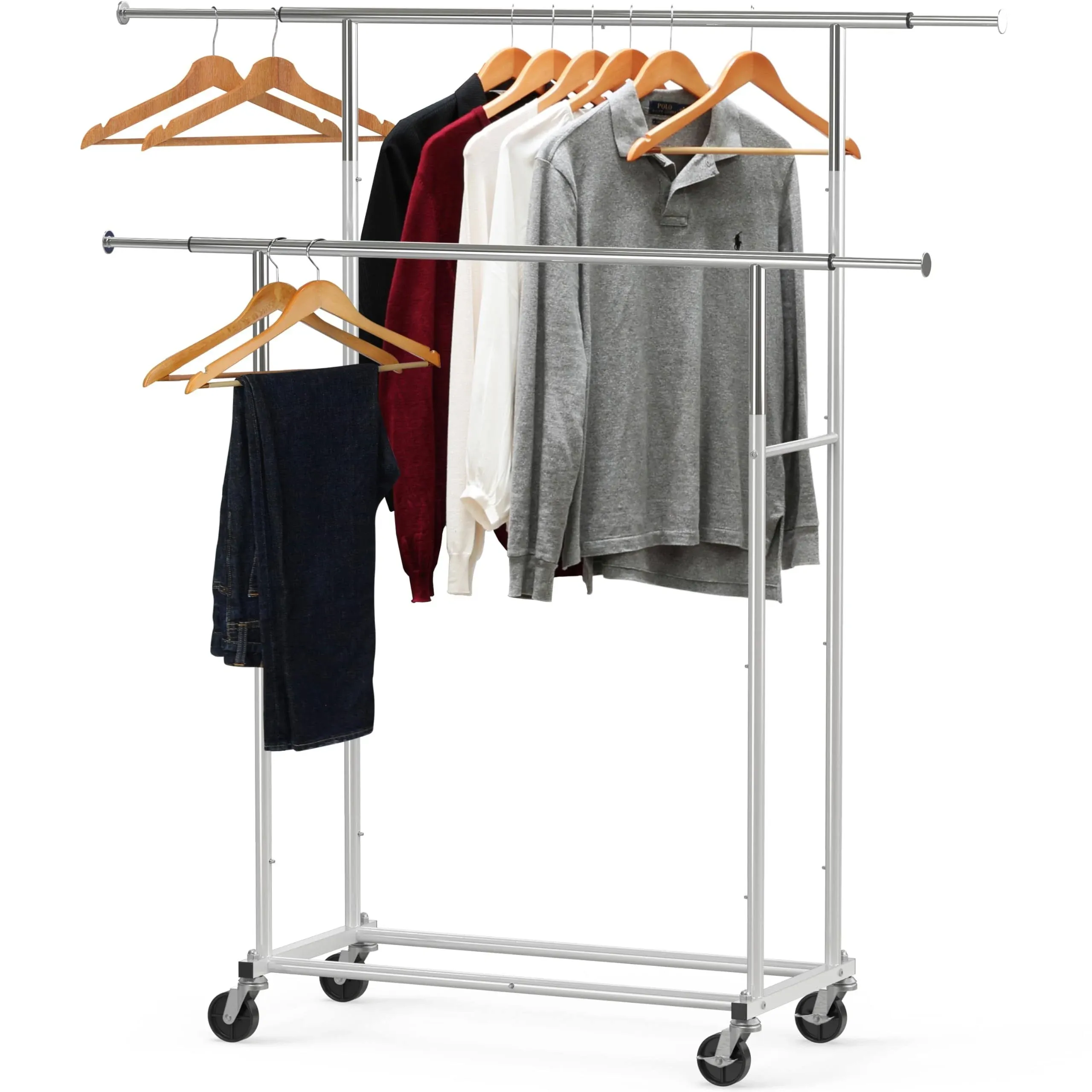 Simple Houseware Standard Double Rod Garment Rack