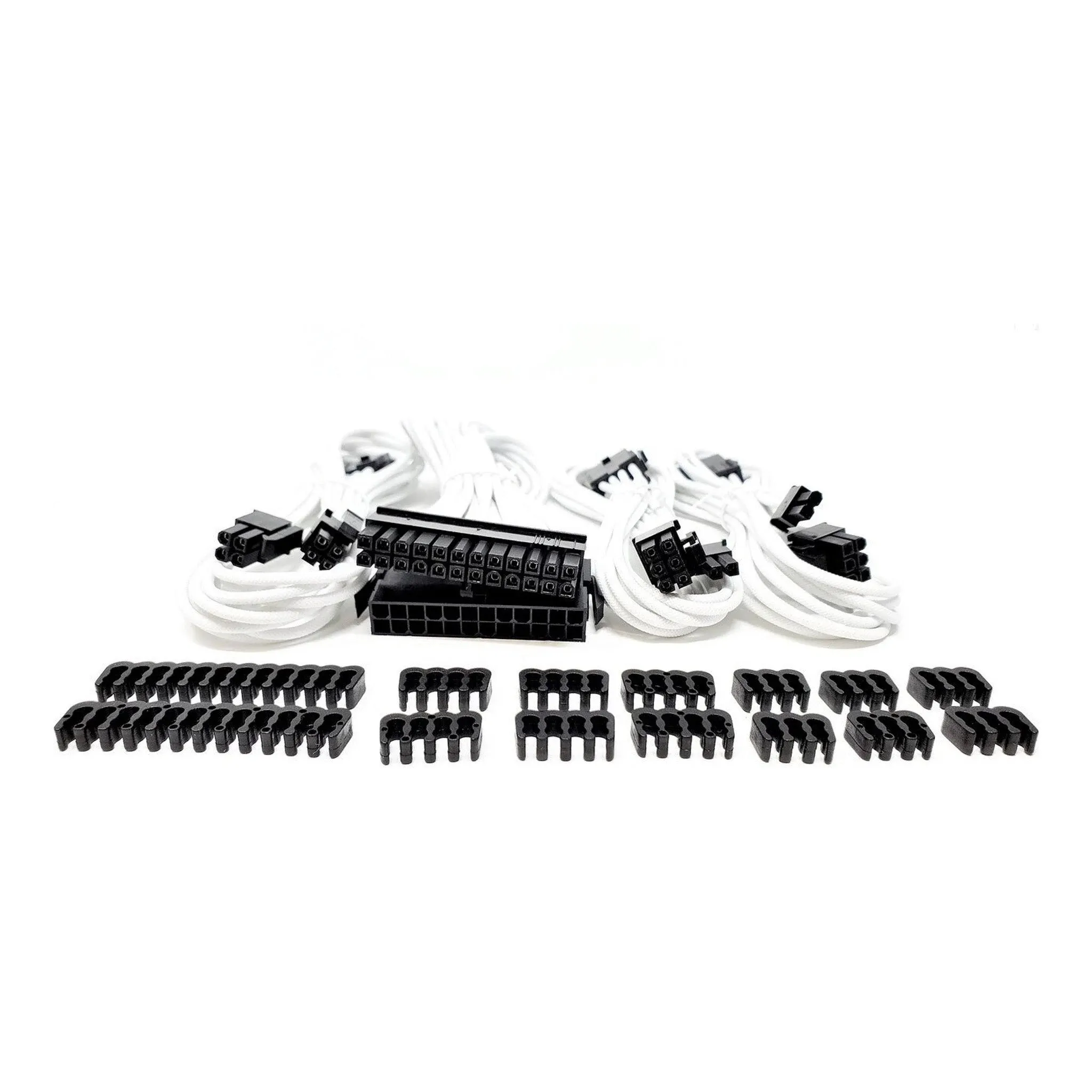 Micro Connectors F04-240W-KIT White Premium Sleeved PSU Cable Extension Kit