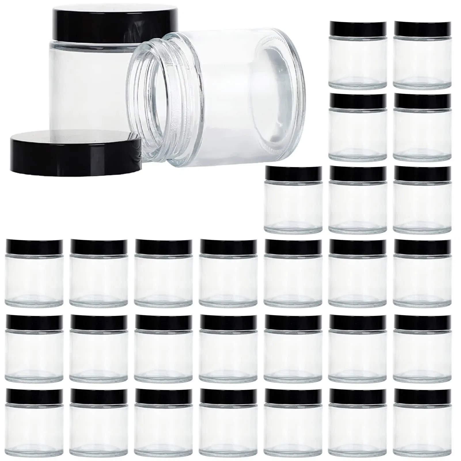 Versatile 30 Pack of 4oz Glass Jars with Screw Top – Perfect for DIY Cosmetics