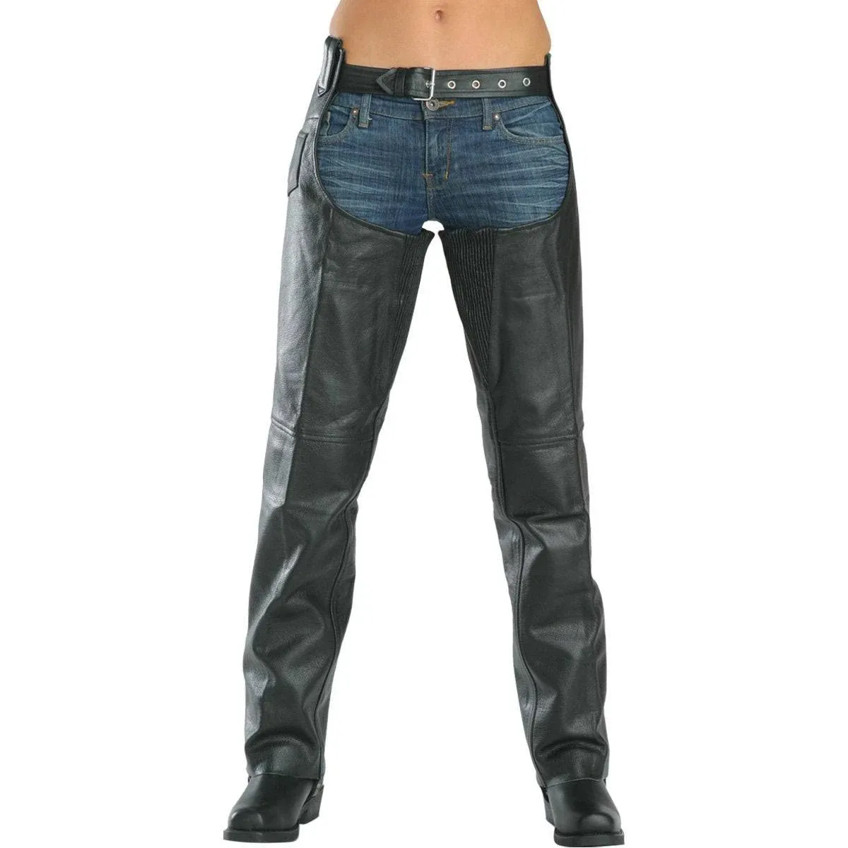 Xelement 7553 Women&#039;s Black &#039;Advanced Dual Comfort&#039; Leather Chaps