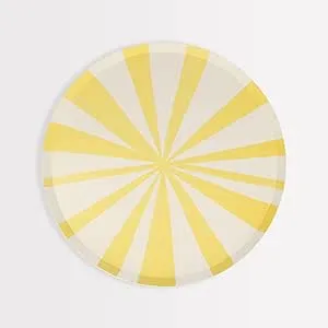 Yellow Stripe Dessert Plates