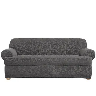 SureFit Stretch Jacquard Damask 2 Piece Sofa Slipcover