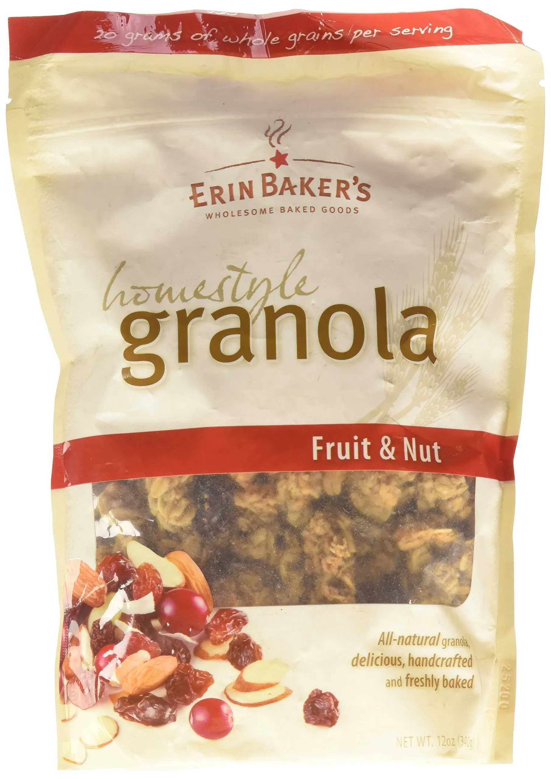 Erin Bakers Granola, Homestyle, Fruit & Nut 12 oz