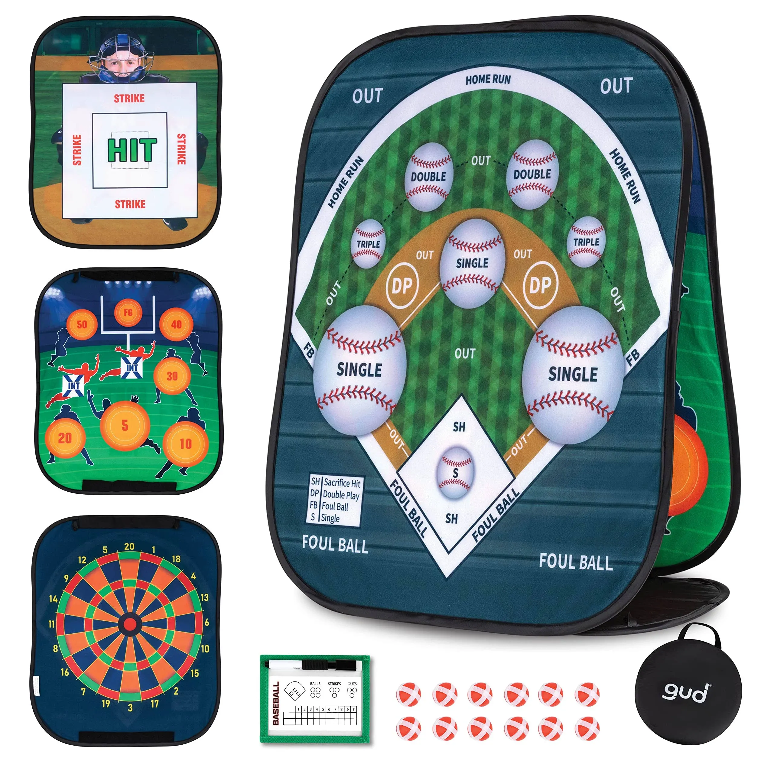 GUD Baseball, Football & Darts Games, Baseball Sports Gifts for Kids Teens Adults, Baseball Target Baseball Party Toy Game, Tailgating Indoor Outdoor Fun Games