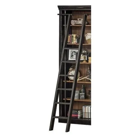 Martin Furniture Toulouse Aged Ebony Metal Bookcase Ladder