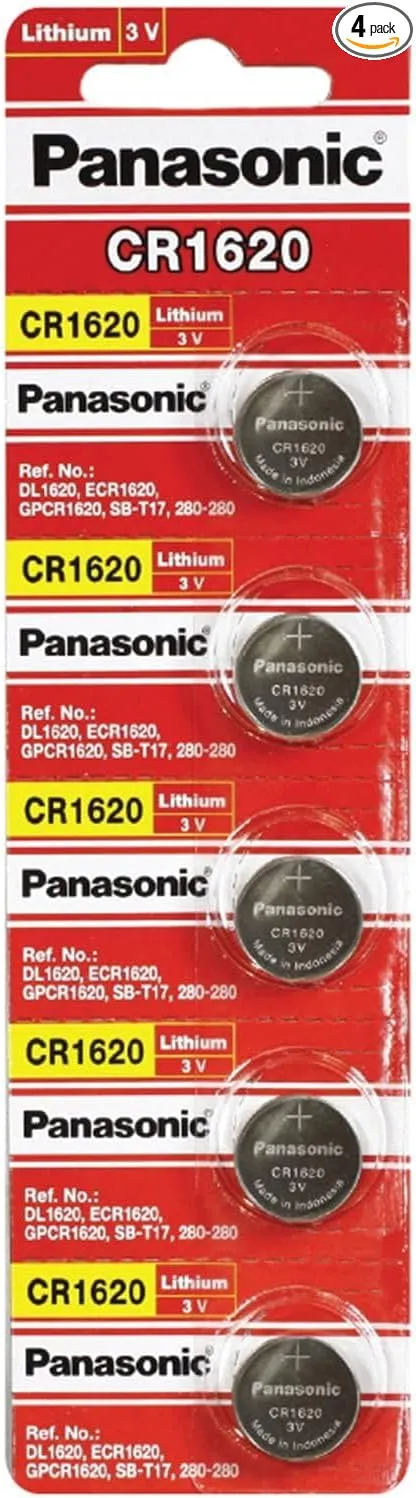 Panasonic CR1620 3 Volt Lithium Coin Battery (4 Packs of 5)