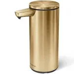 simplehuman 9 oz. Touch-Free Rechargeable Sensor Liquid Soap Pump Dispenser, Brass Stainless Steel