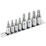 Powerbuilt 642402 SAE Wobble Ball Hex Bit Set, 8-Piece