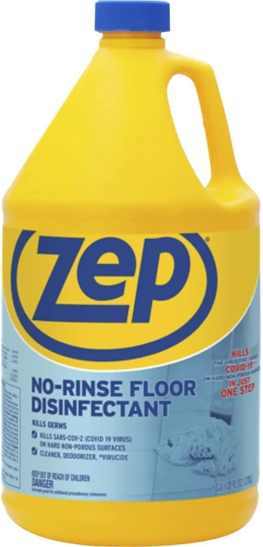 ZEP Commercial Floor Disinfectant No Rinse 1 Gallon Blue